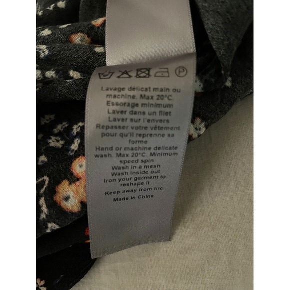 Zadig & Voltaire Floral Maxi Dress Lace Trim Racerback Hi Low SM Boho Dark Fem - Picture 14 of 16